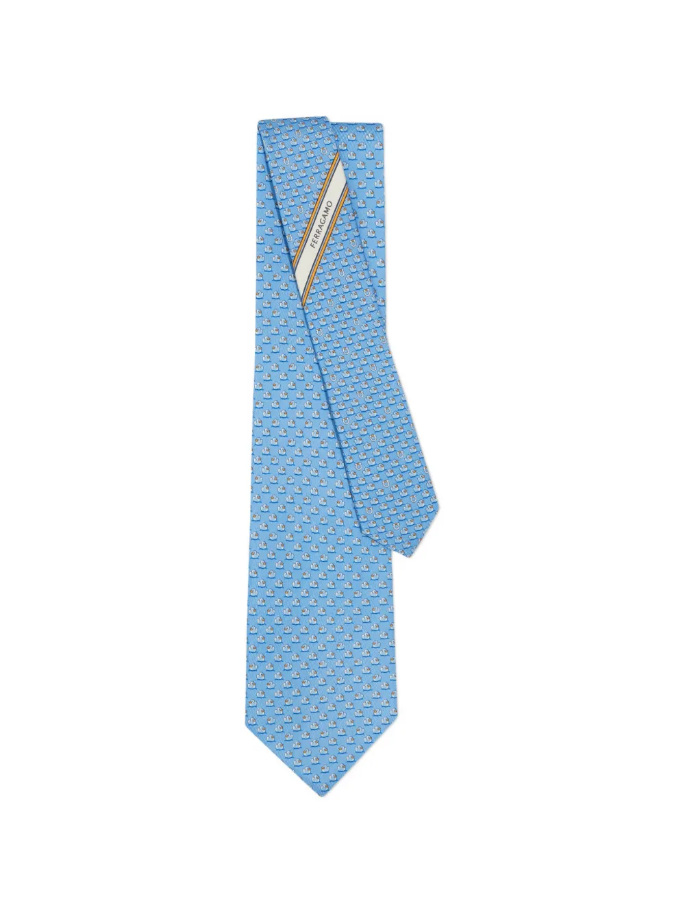 Ferragamo Duckies print silk tie Blauw