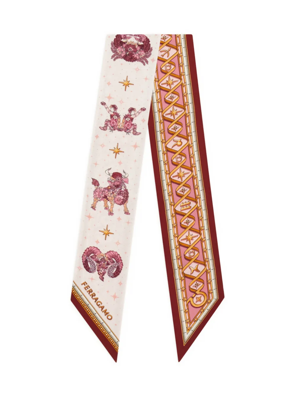Ferragamo Horoscope print mini bandeau Beige