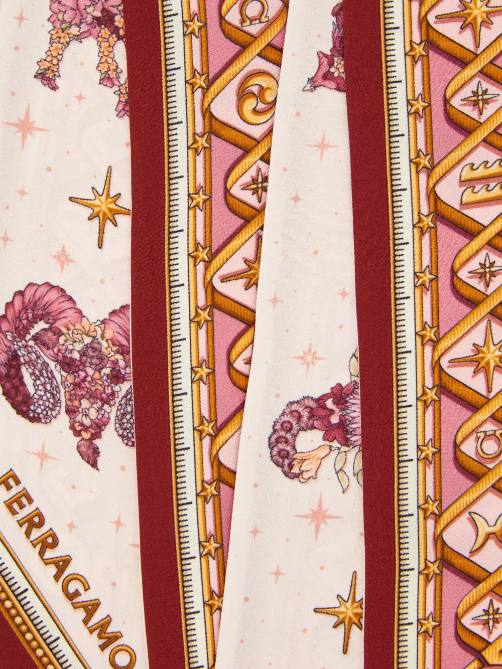 Ferragamo Horoscope print mini bandeau Beige
