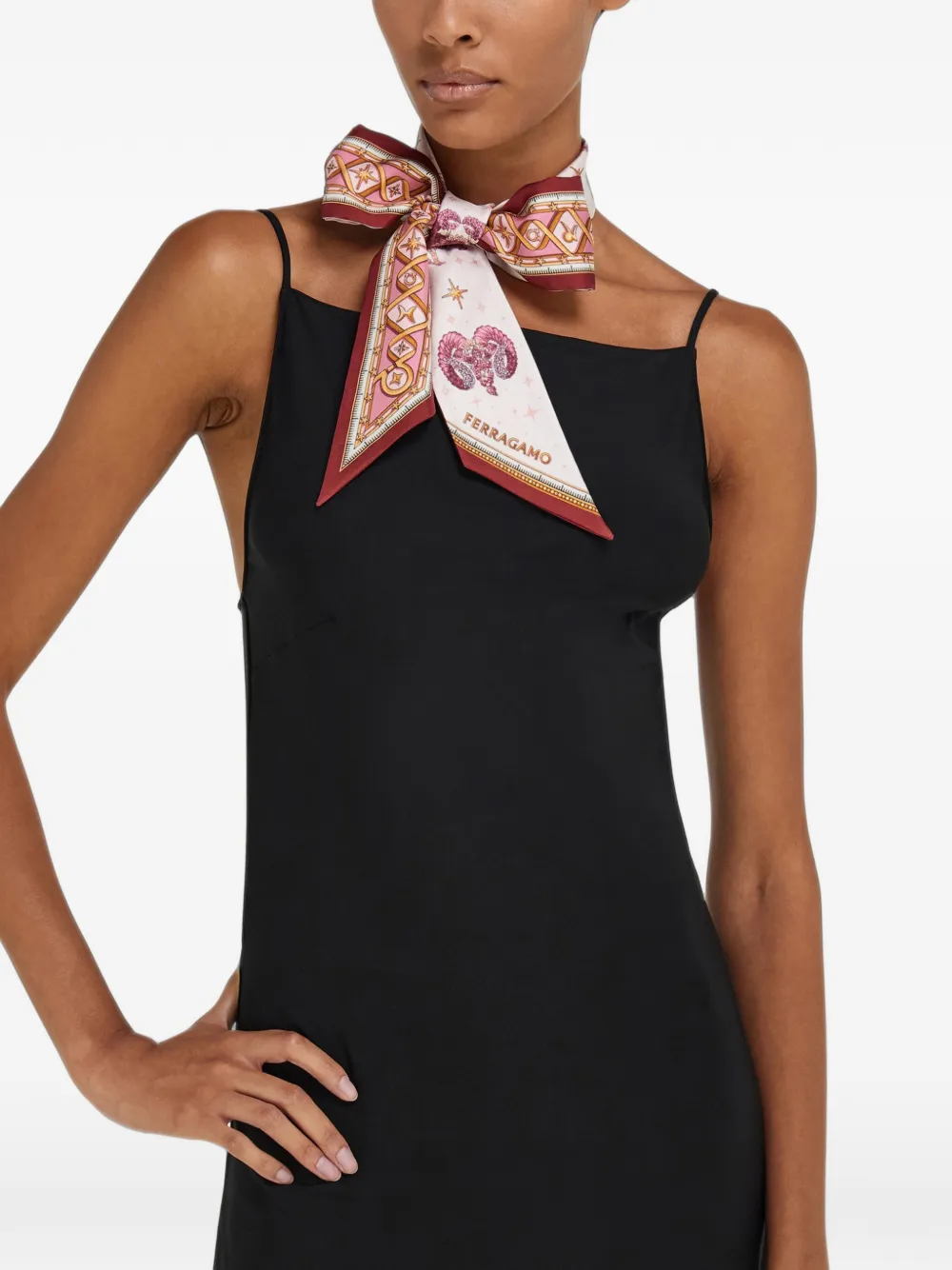 Ferragamo Horoscope print mini bandeau Beige