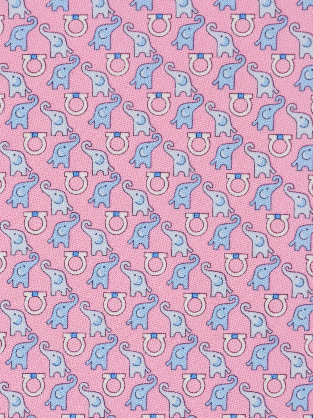 Ferragamo baby elephant print silk tie Roze