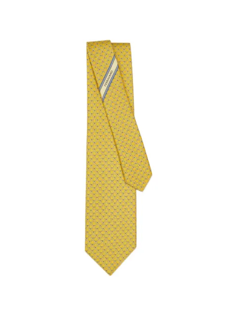 Ferragamo Gancini print silk tie