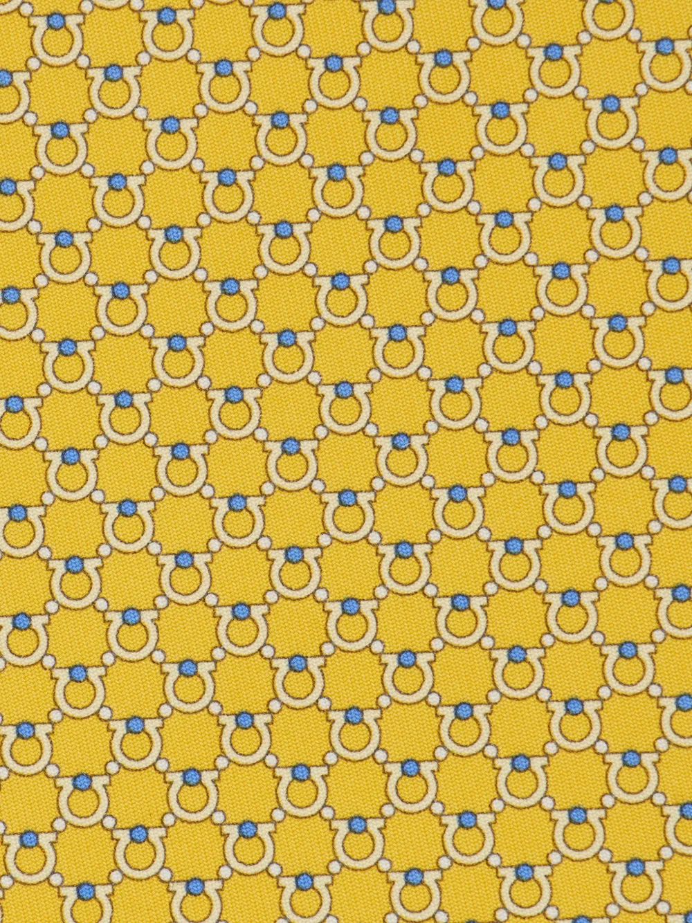 Ferragamo Gancini print silk tie Geel