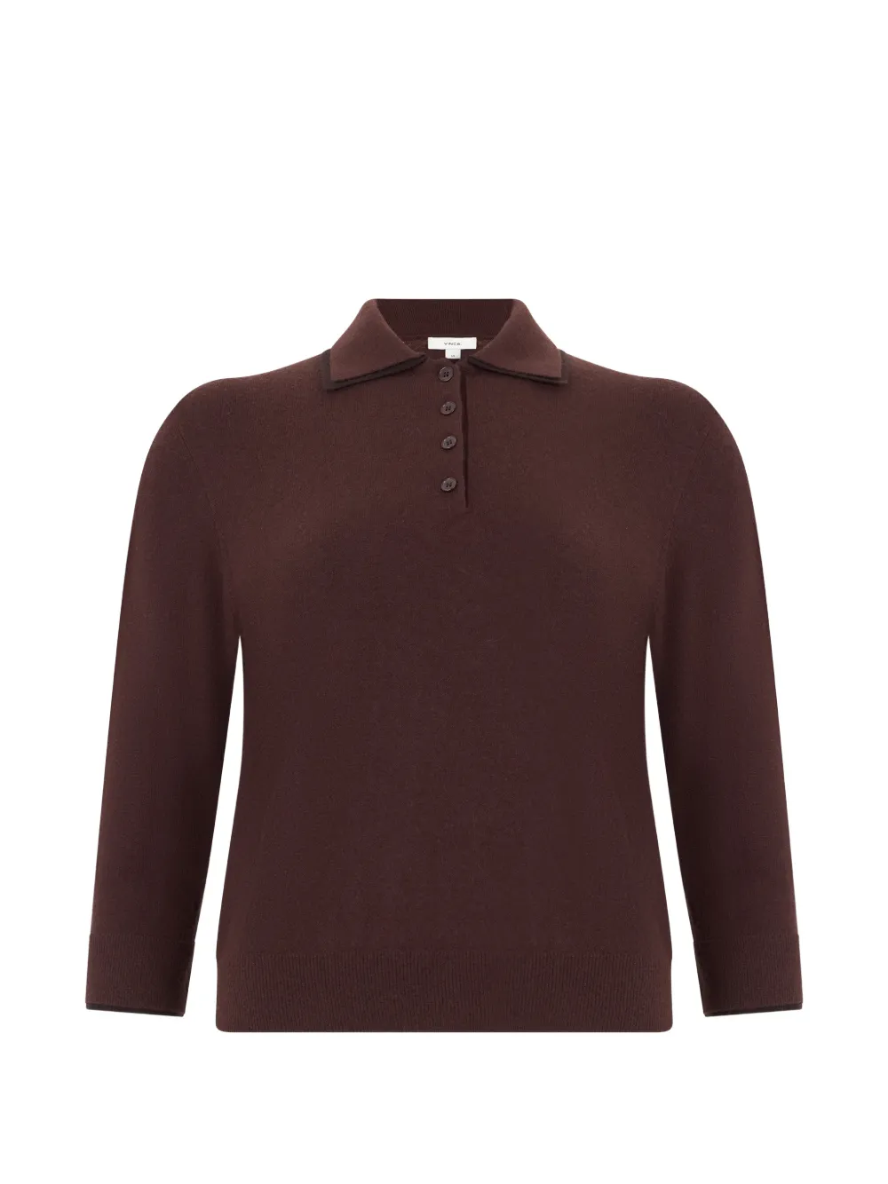 Vince polo-collar long-sleeved sweater - Marrone
