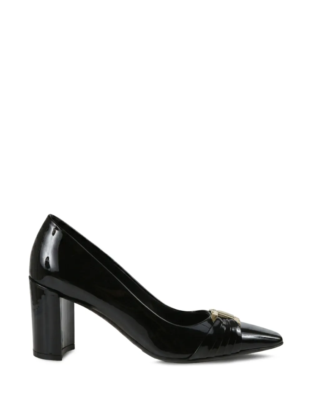 Ferragamo Gancini draped leather pumps - Black