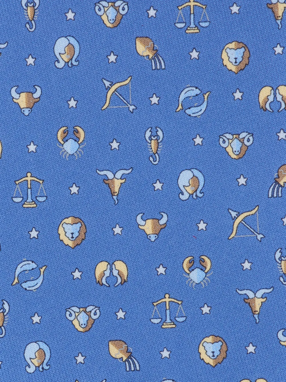 Ferragamo Horoscope print silk tie Blauw