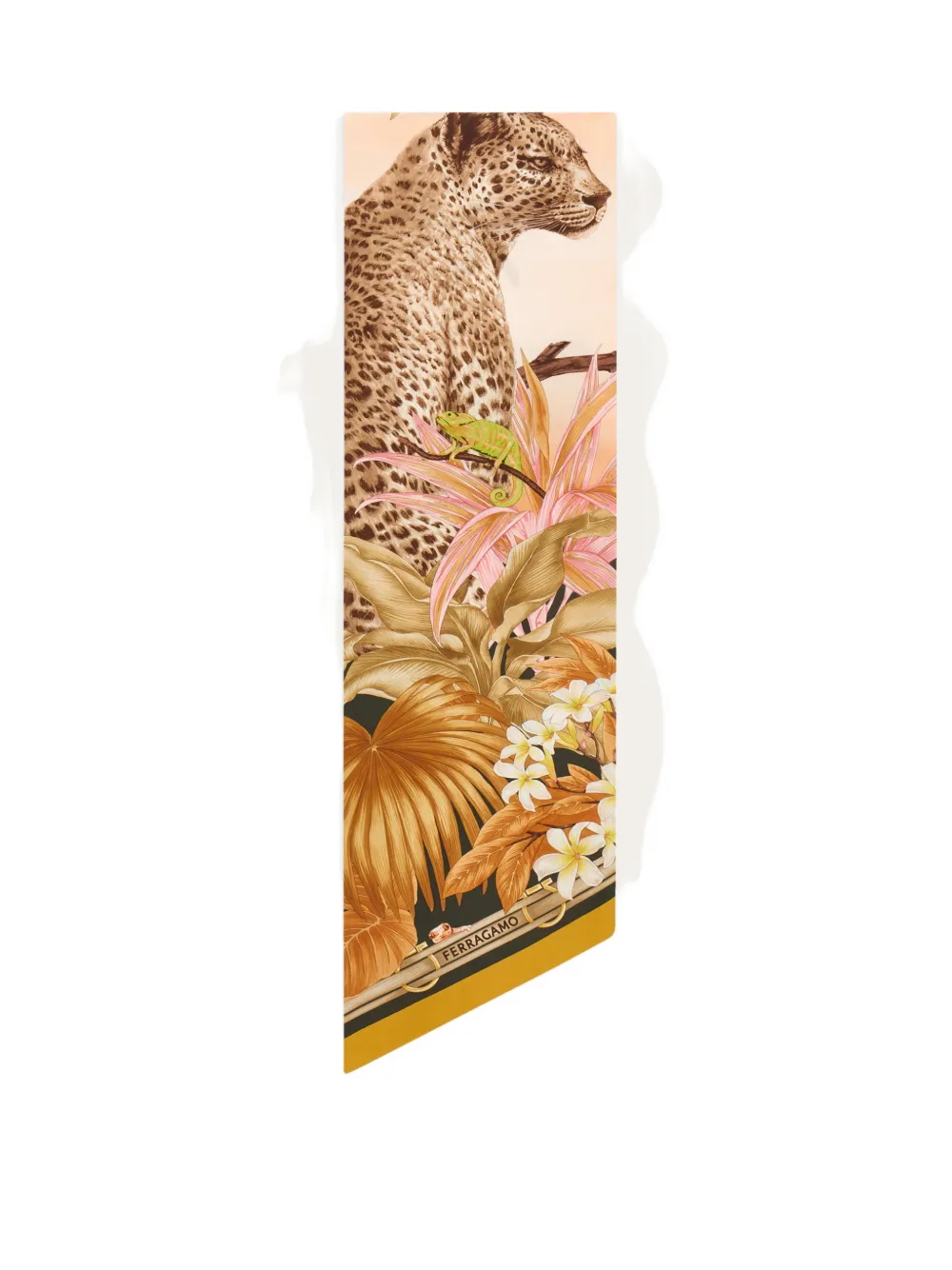 Ferragamo Felines print bandeau Beige
