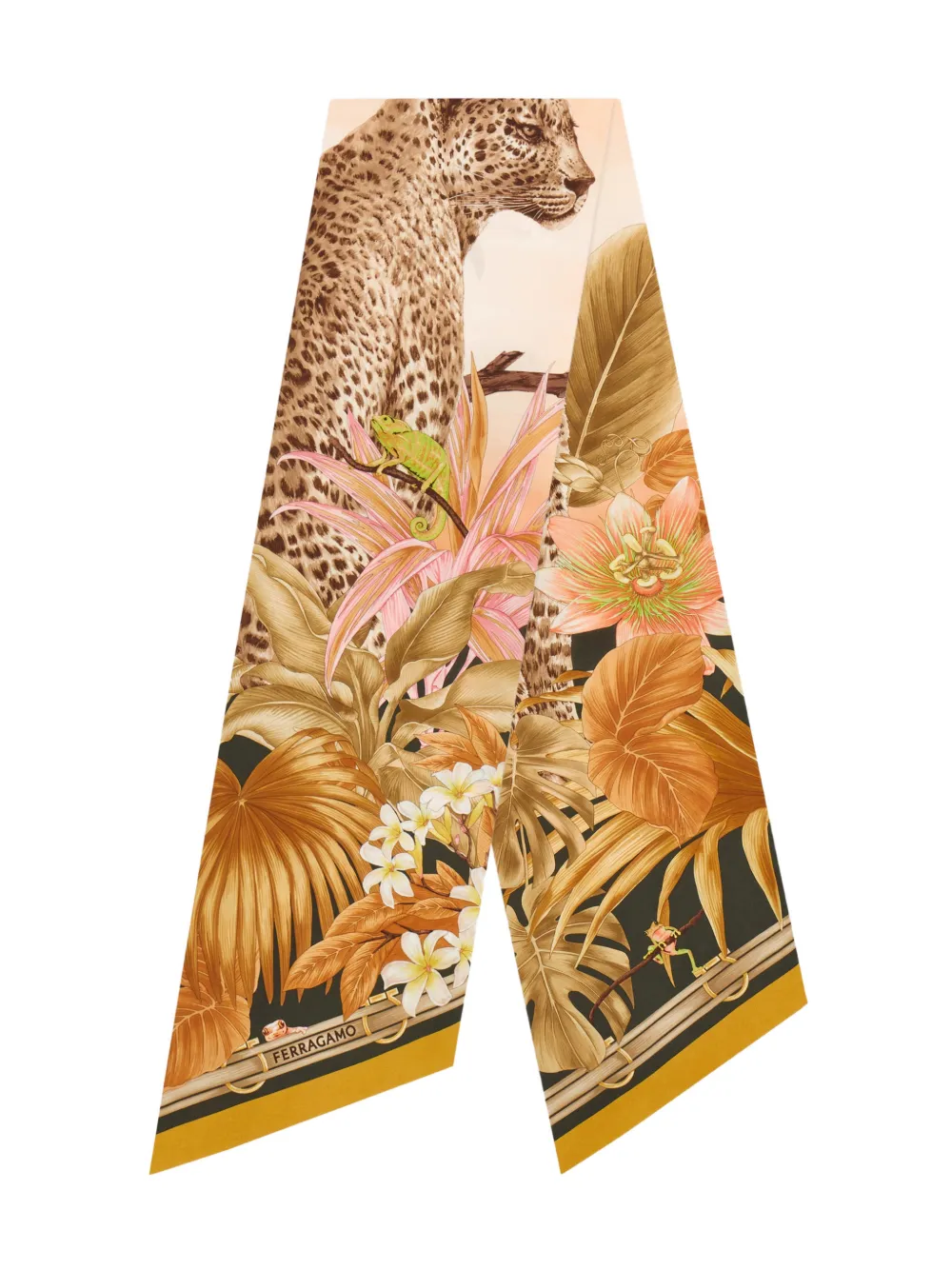 Ferragamo Felines print bandeau Beige
