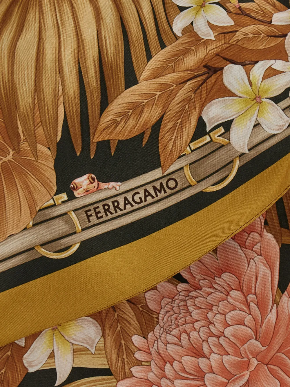 Ferragamo Felines print bandeau Beige