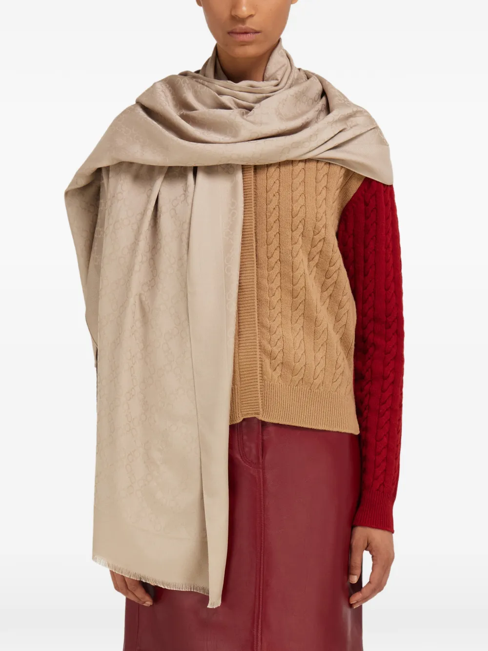 Ferragamo Gancini shawl Beige