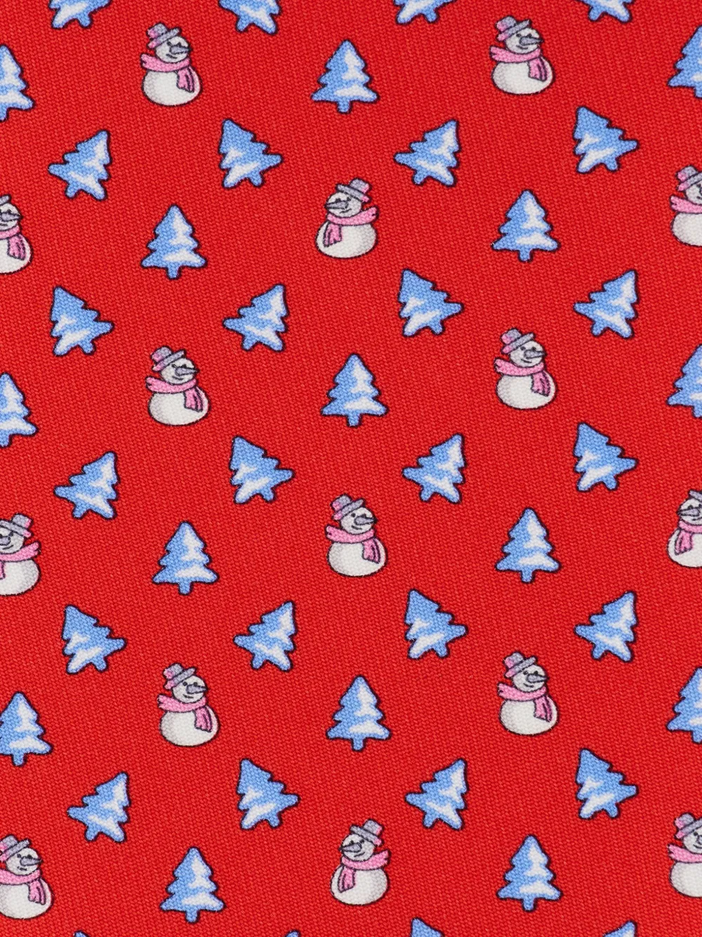 Ferragamo Christmas print silk tie Rood