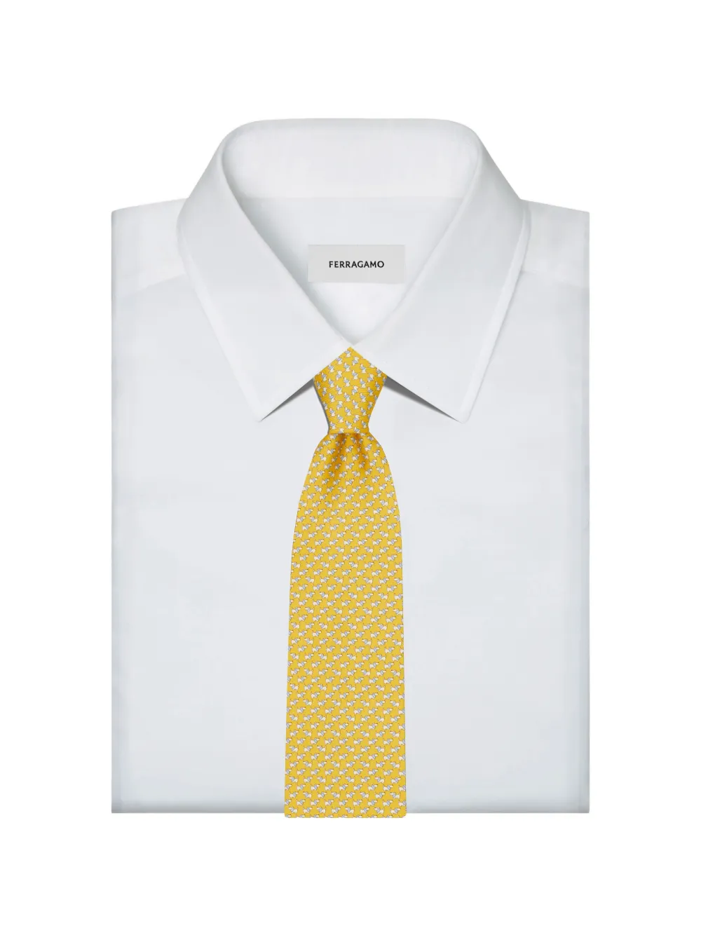Ferragamo Dylan print silk tie Geel