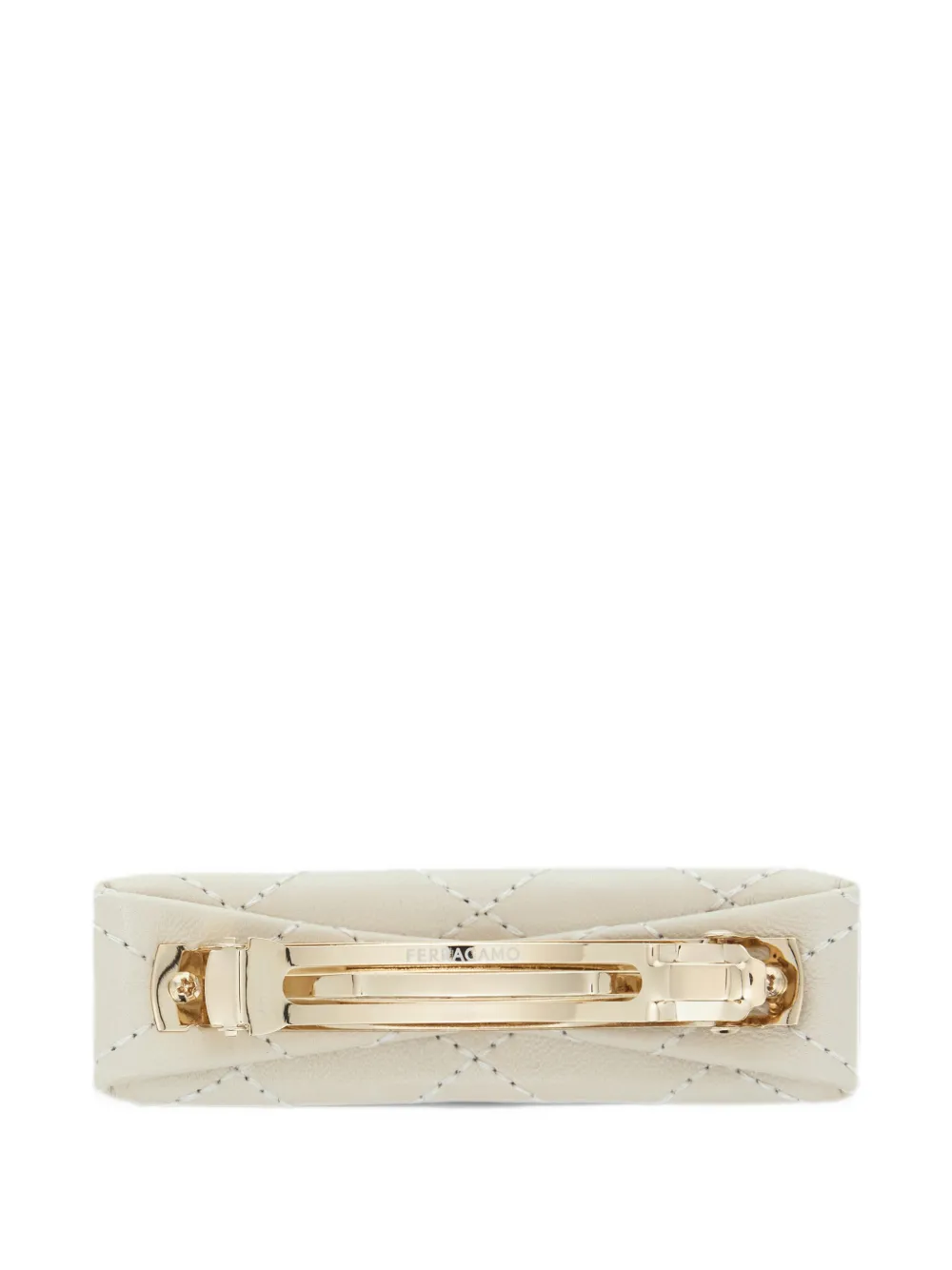 Ferragamo Vara bow matelassé hair clip Beige