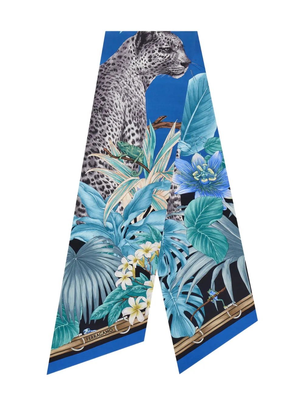 Ferragamo Felines print bandeau Blauw
