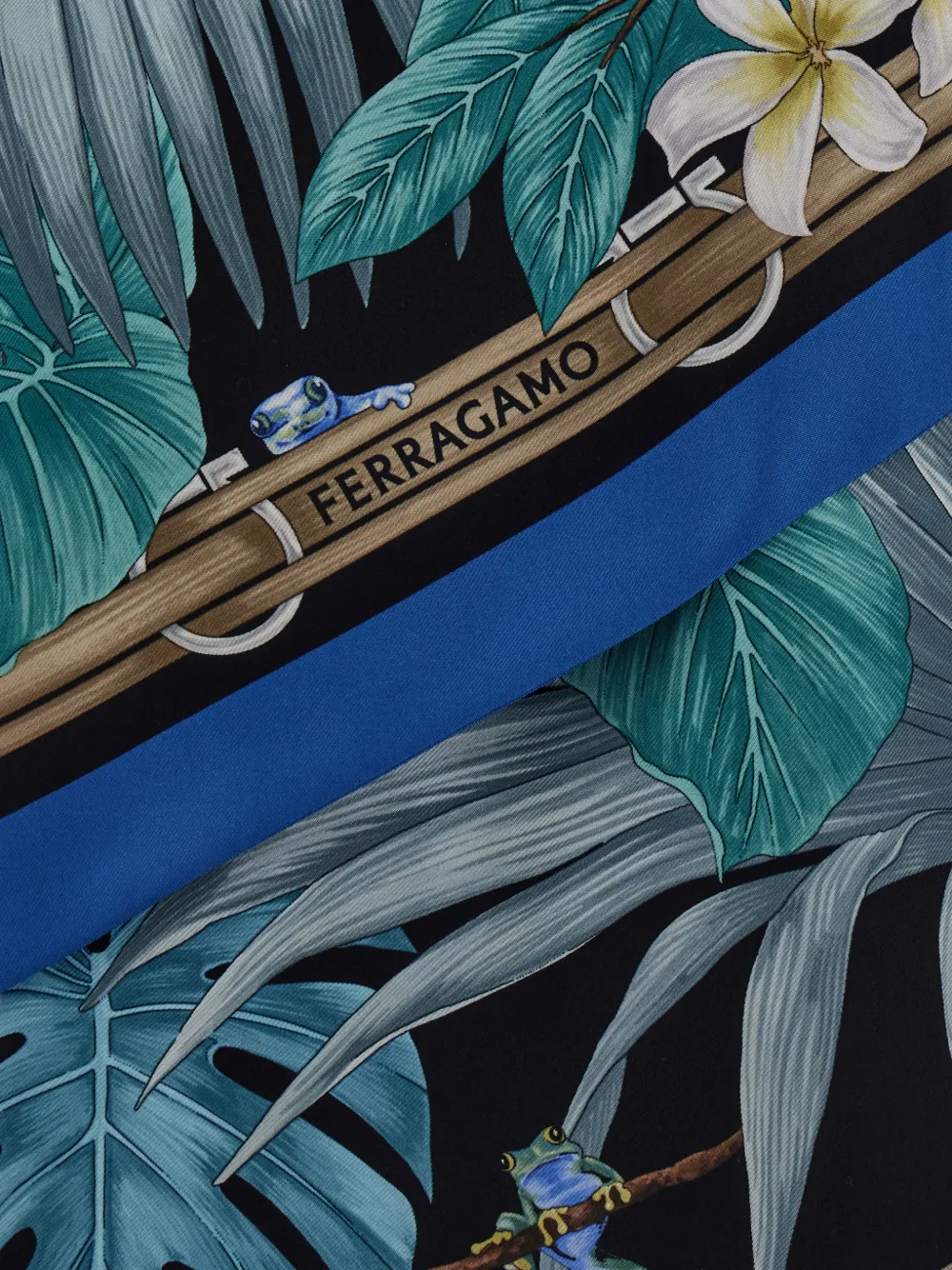 Ferragamo Felines print bandeau Blauw