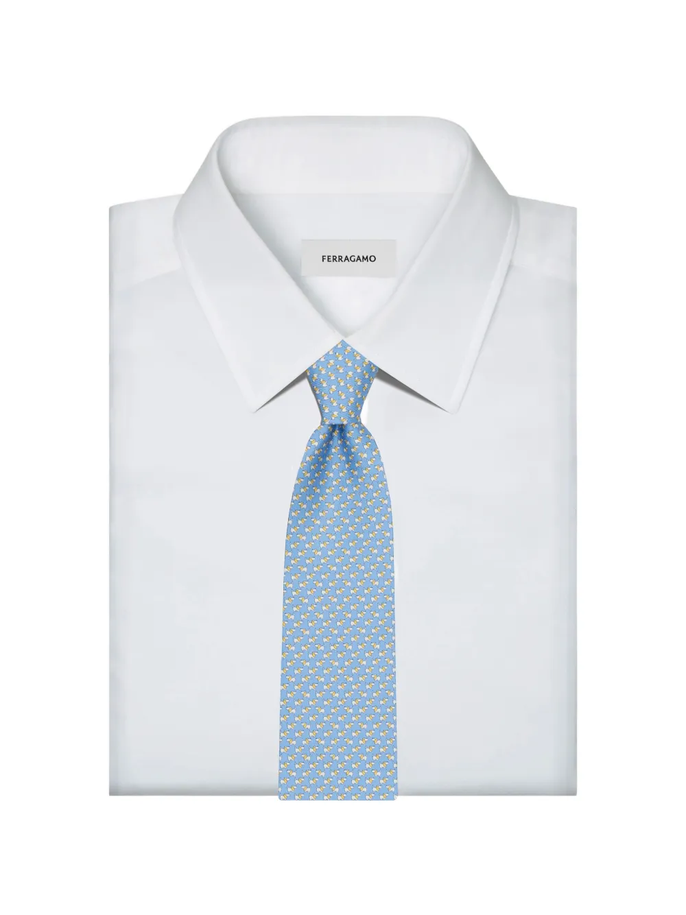 Ferragamo Dylan print silk tie Blauw
