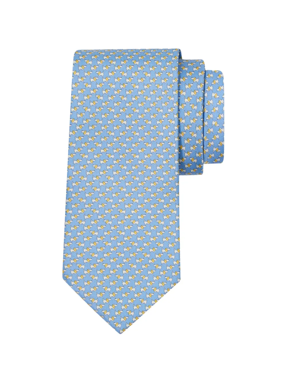 Ferragamo Dylan print silk tie Blauw