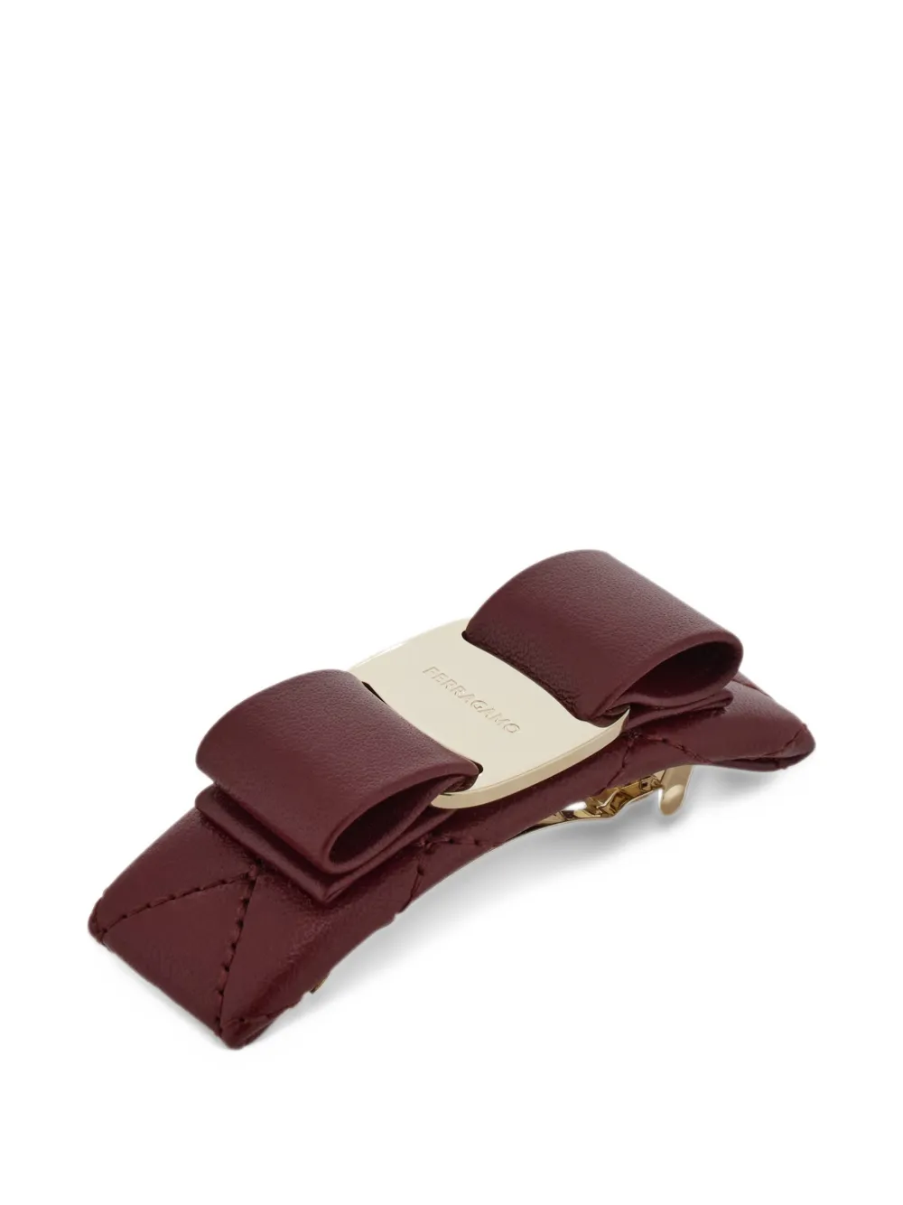 Ferragamo Vara bow matelassé hair clip Rood