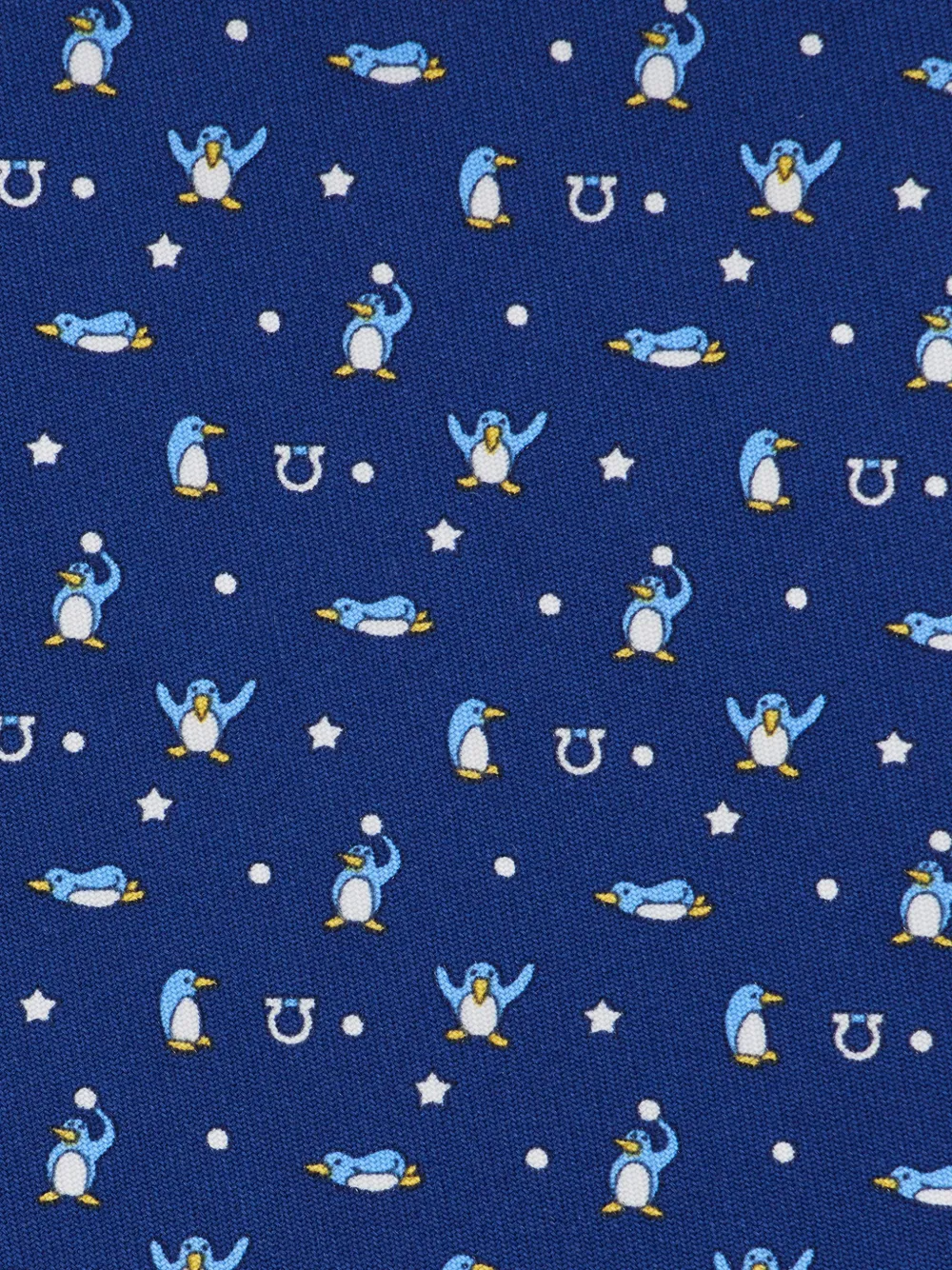 Ferragamo penguin print silk tie Blauw