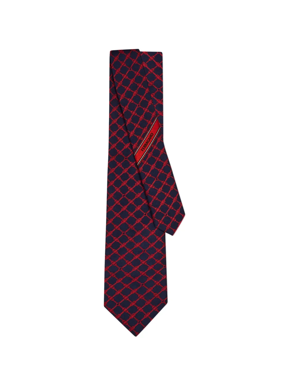 Ferragamo Gancini Jacquard Tie In Brown