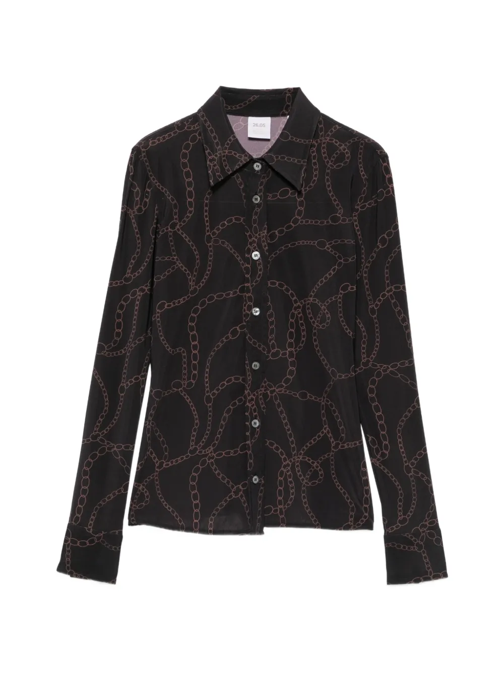 Caliban chain-link-print long-sleeve shirt - Noir Caliban chain-link-print long-sleeve shirt - Noir