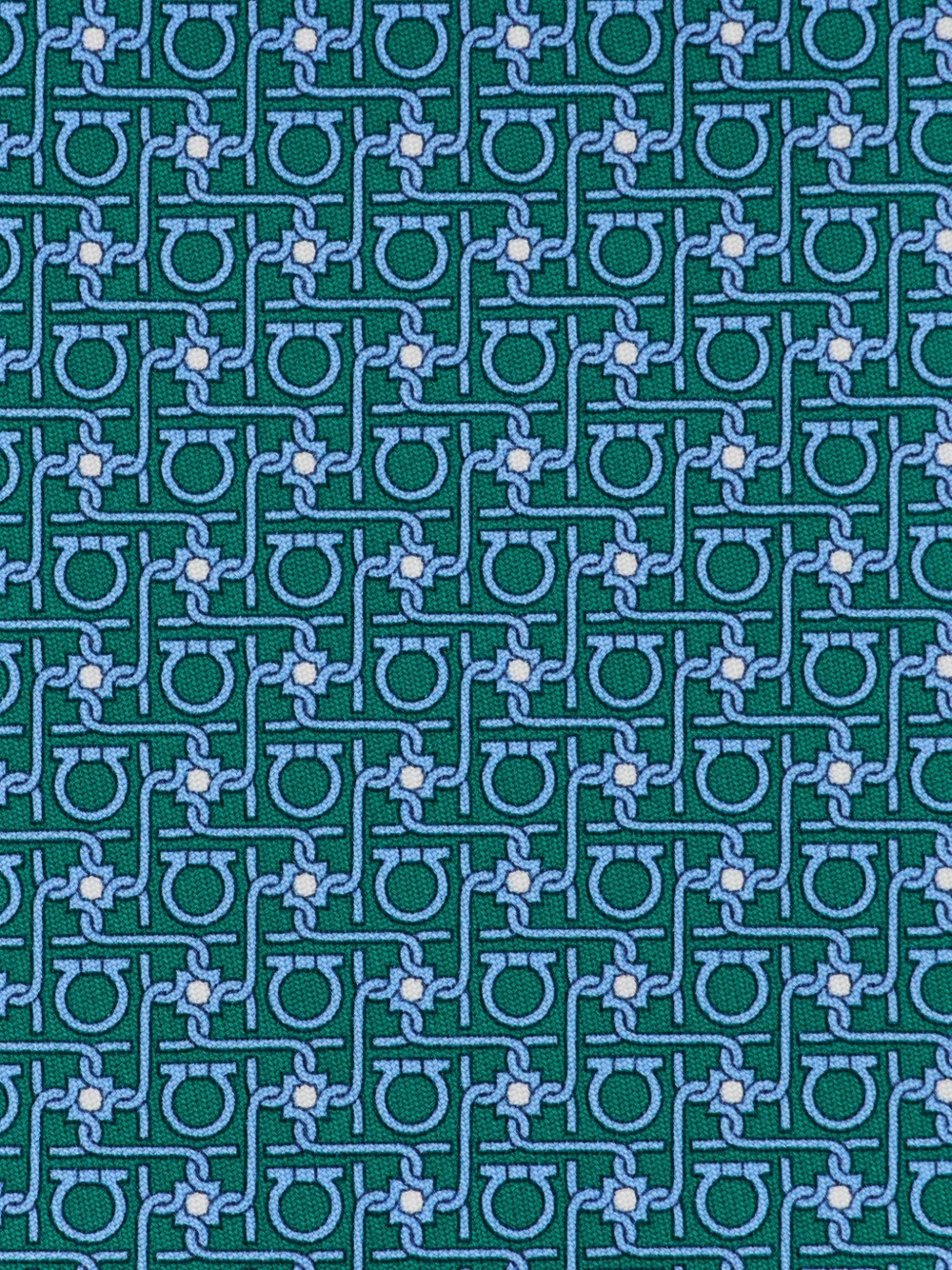 Ferragamo Diamond print silk tie Groen