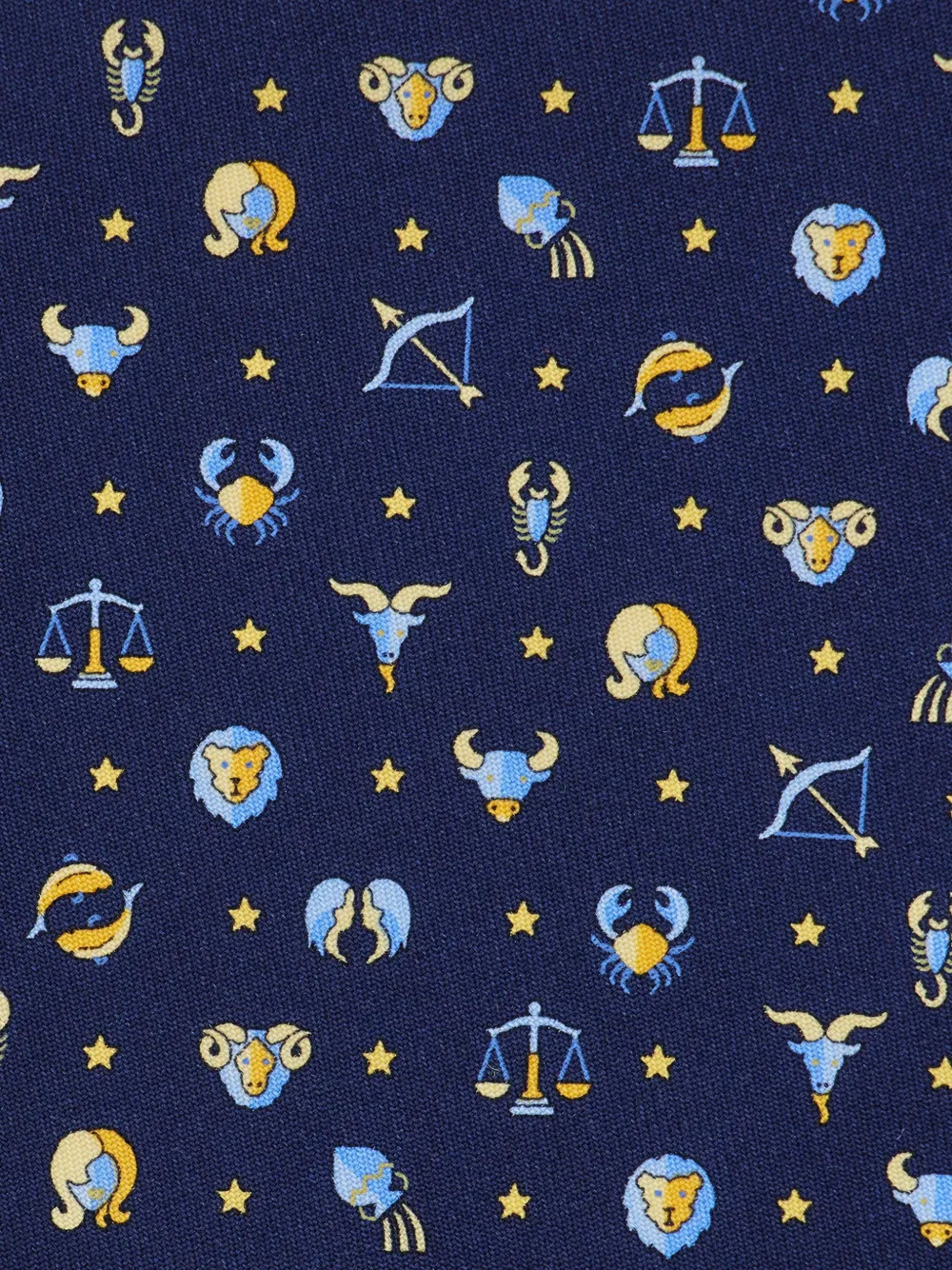 Ferragamo horoscope-print silk tie Blauw