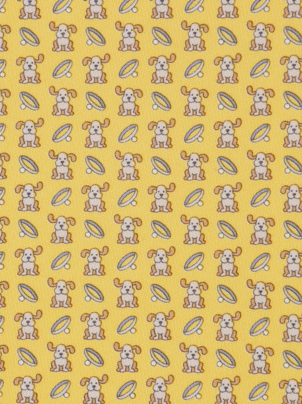 Ferragamo Fido print silk tie Geel