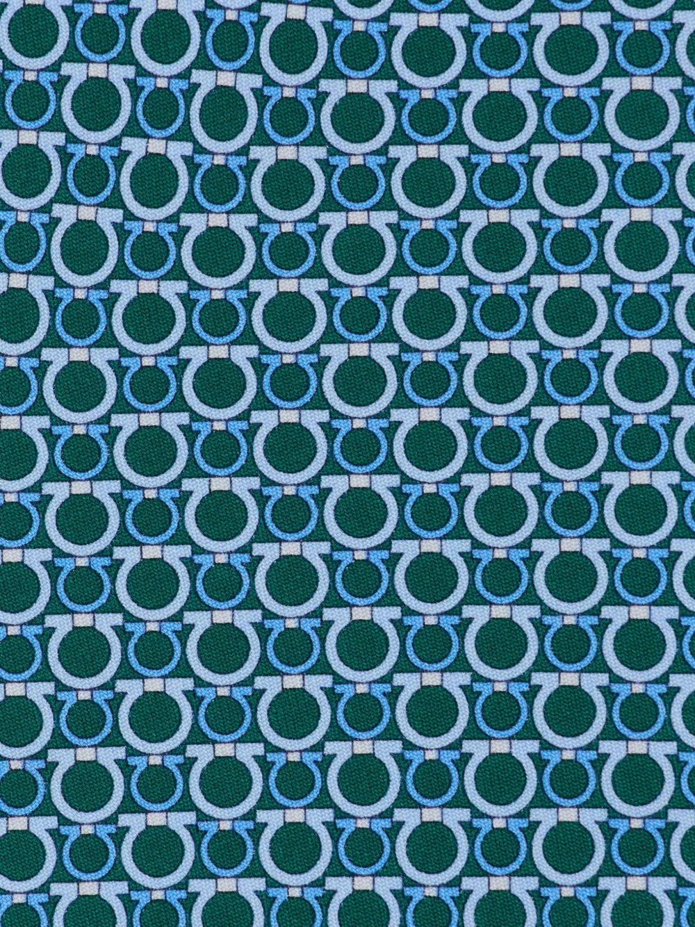 Ferragamo Gancini print silk tie Groen