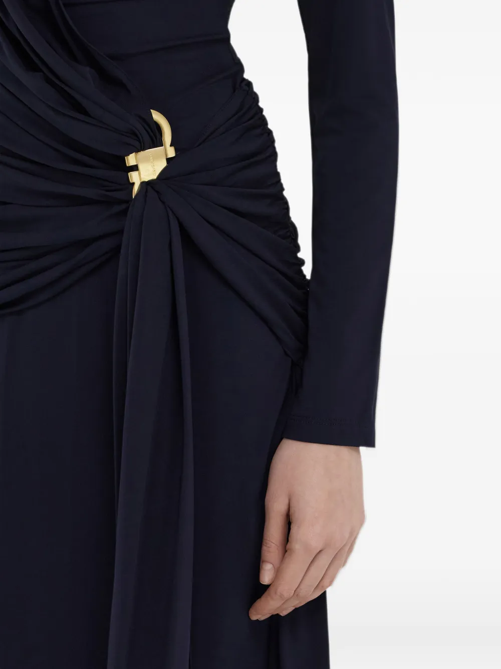 Ferragamo midi wrap dress Blauw