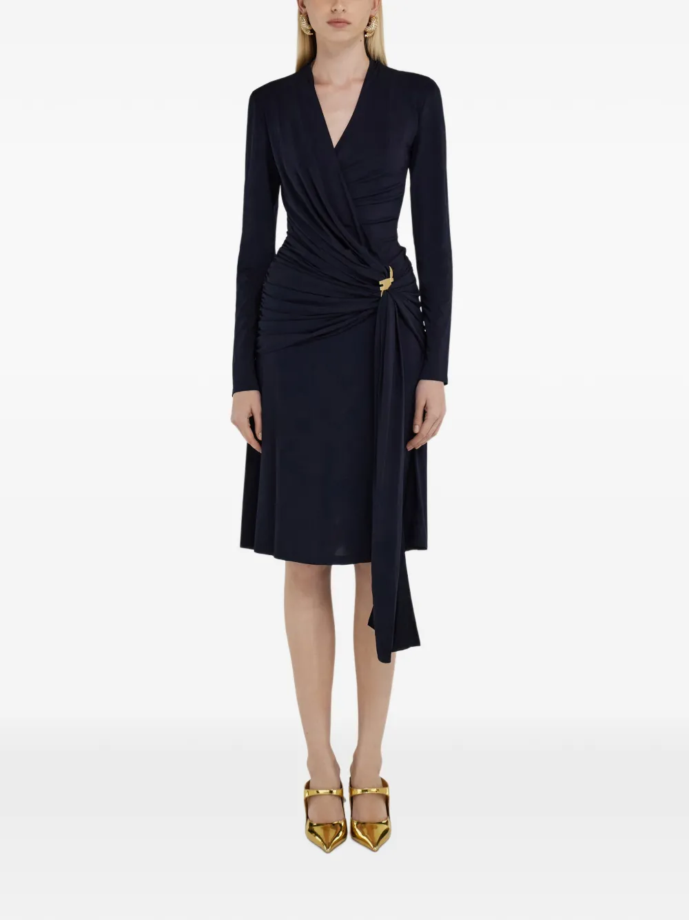 Ferragamo midi wrap dress Blauw