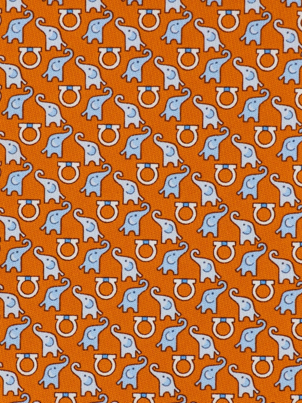 Ferragamo baby-elephant-print silk tie Oranje