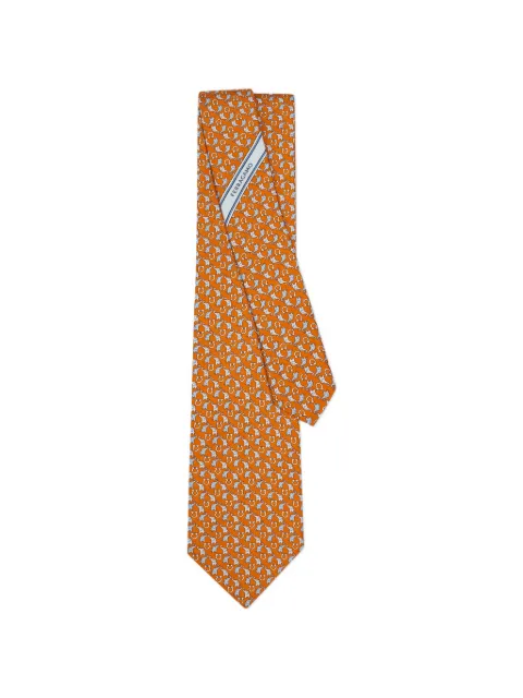 Ferragamo baby-elephant-print silk tie
