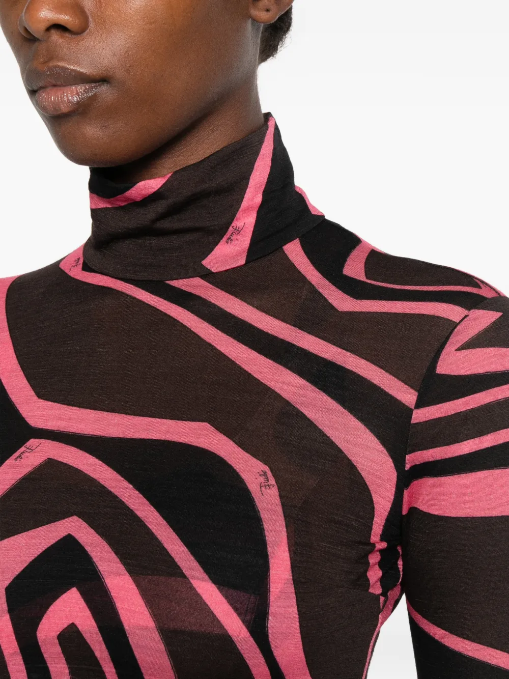 PUCCI Labirinto print high-neck jersey top Zwart
