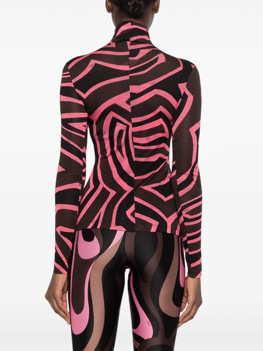 PUCCI Labirinto print high-neck jersey top Zwart