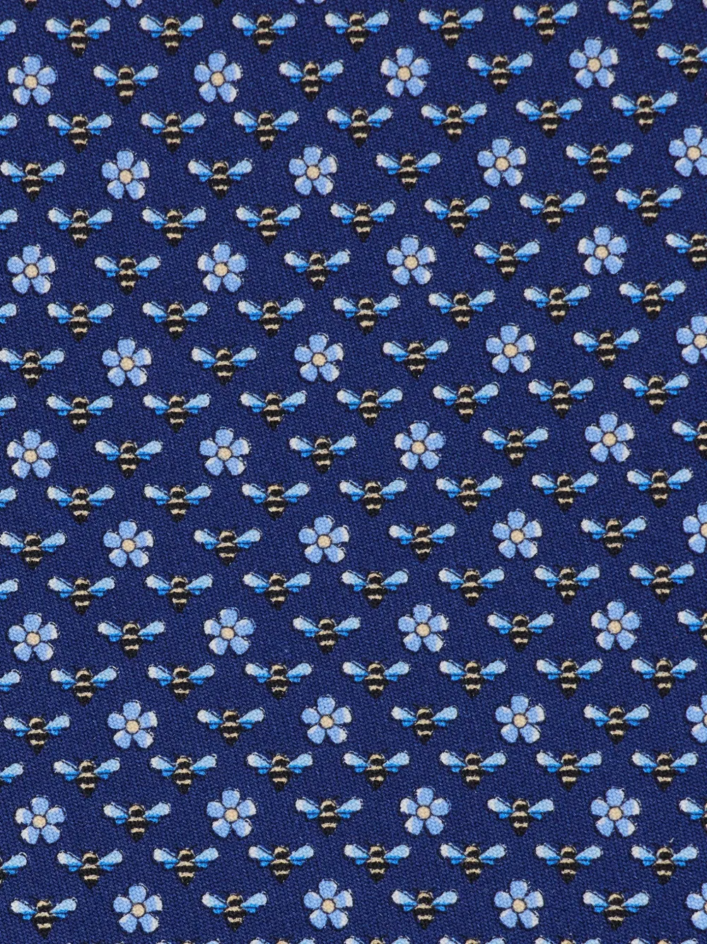Ferragamo Bee print silk tie Blauw