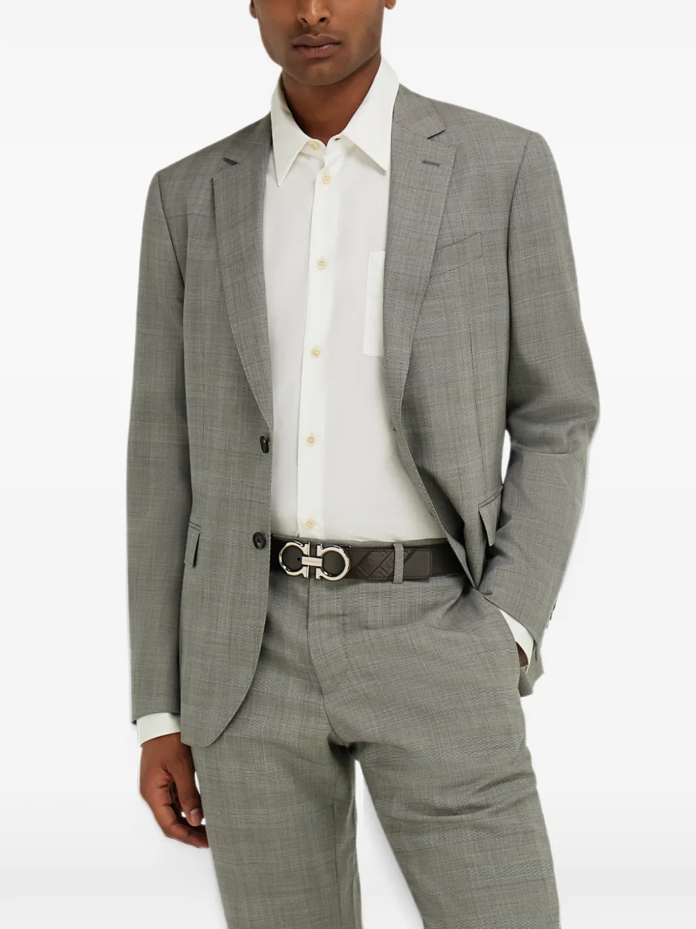 Ferragamo Reversible and adjustable Gancini belt Bruin