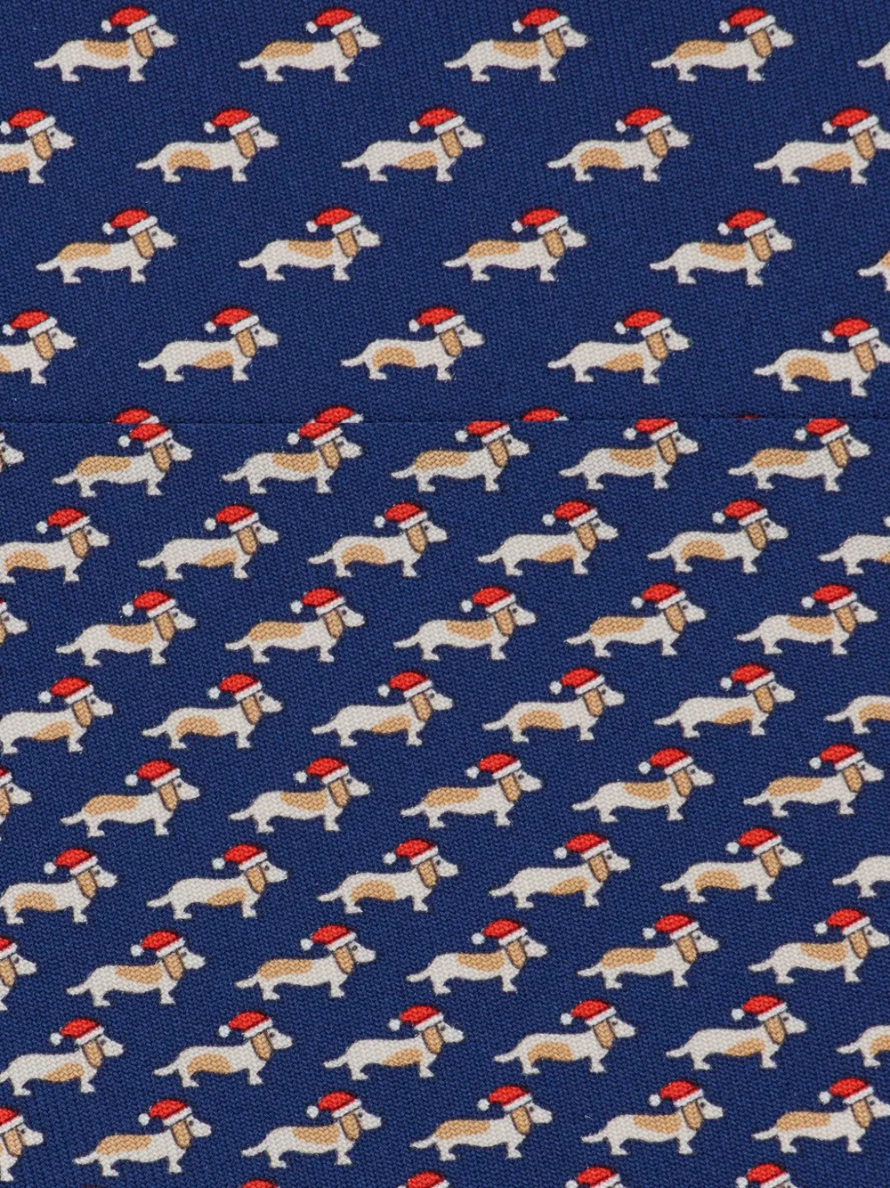 Ferragamo Dachshund print silk tie Blauw
