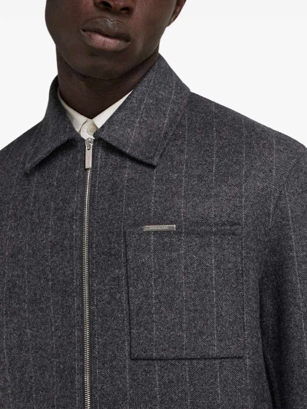 Ferragamo cashmere-blend blouson Grijs