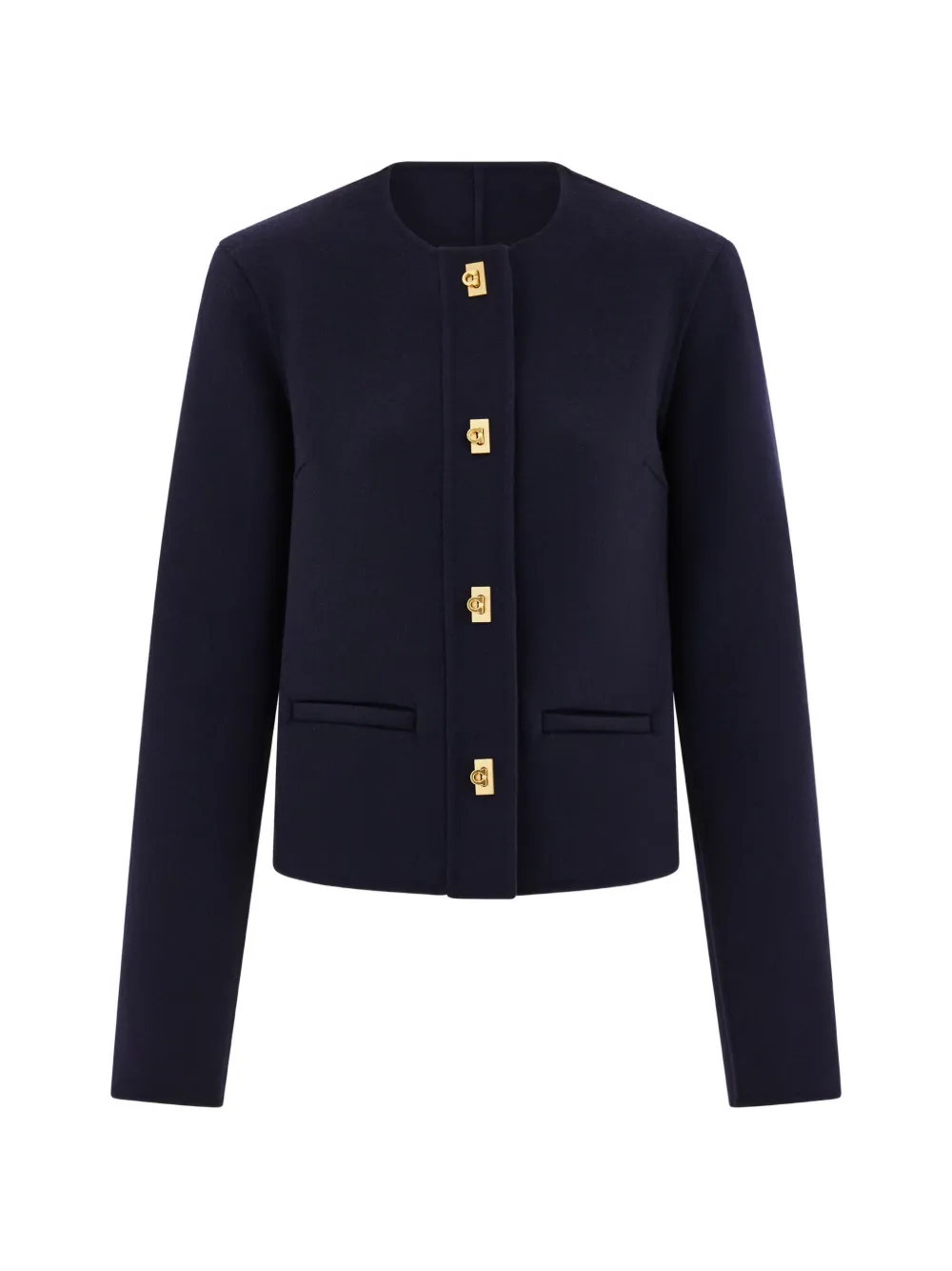 Ferragamo boxy jacket with Gancini buttons Blauw
