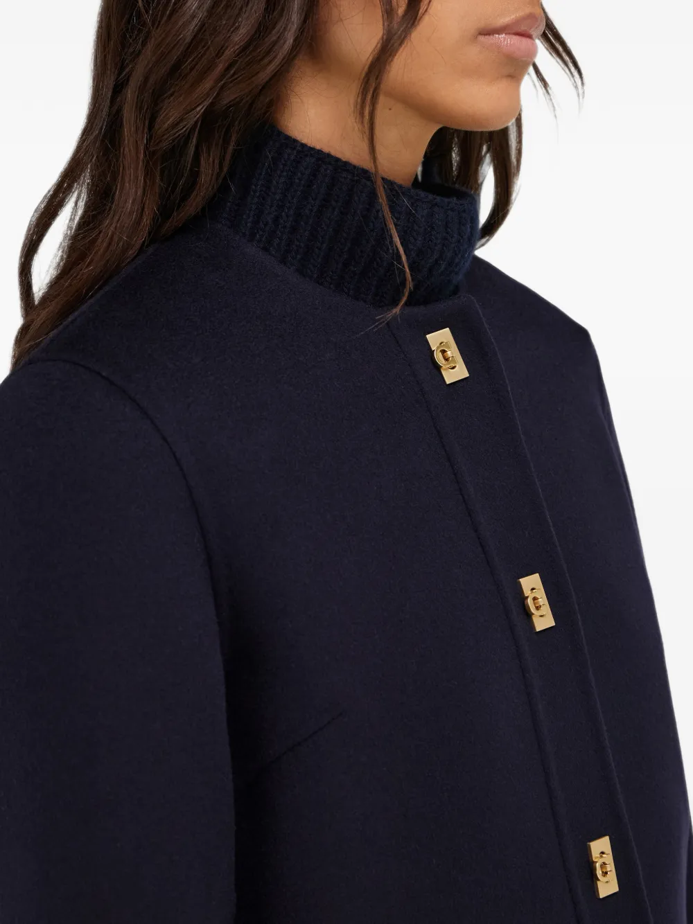Ferragamo boxy jacket with Gancini buttons Blauw