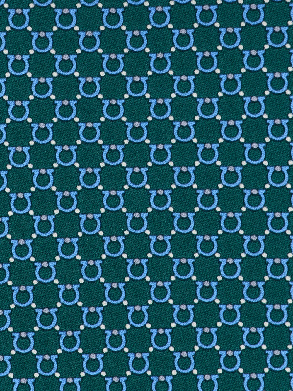 Ferragamo Gancini print silk tie Groen