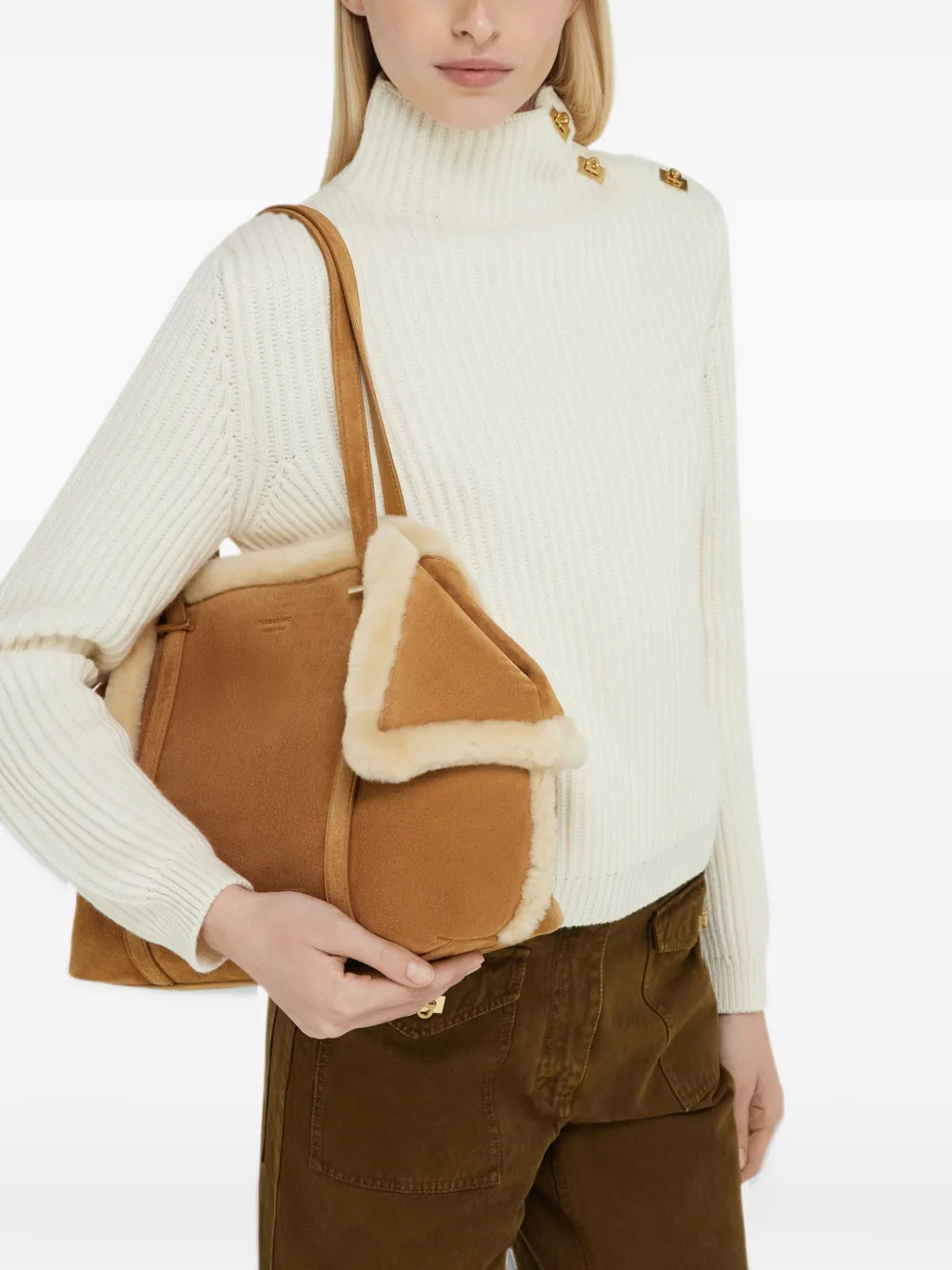 Ferragamo Folded tote bag (L) Bruin