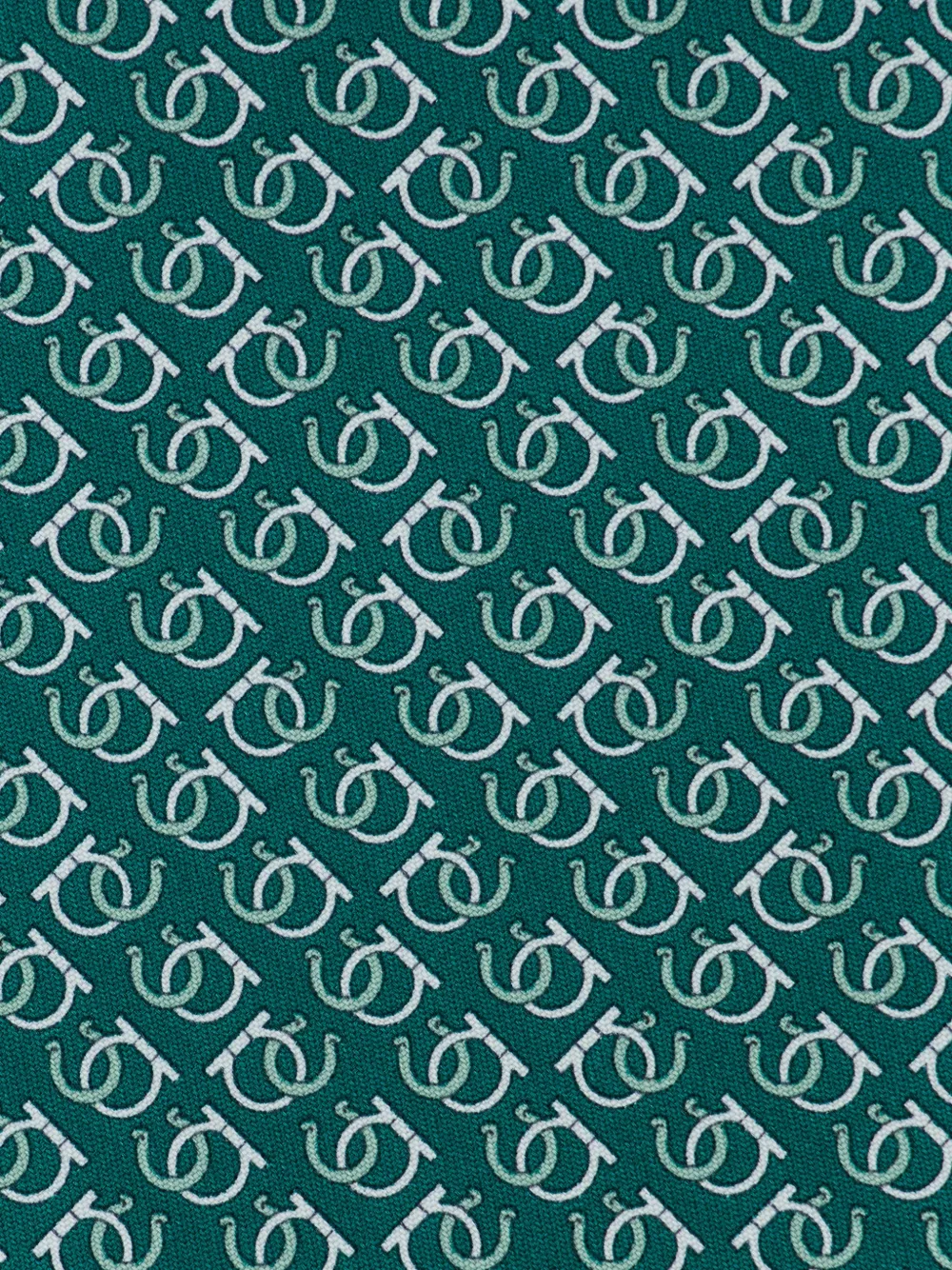 Ferragamo Good Luck print silk tie Groen