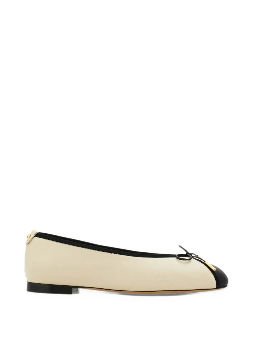 Ferragamo ballet flat with bow detail - Toni neutri