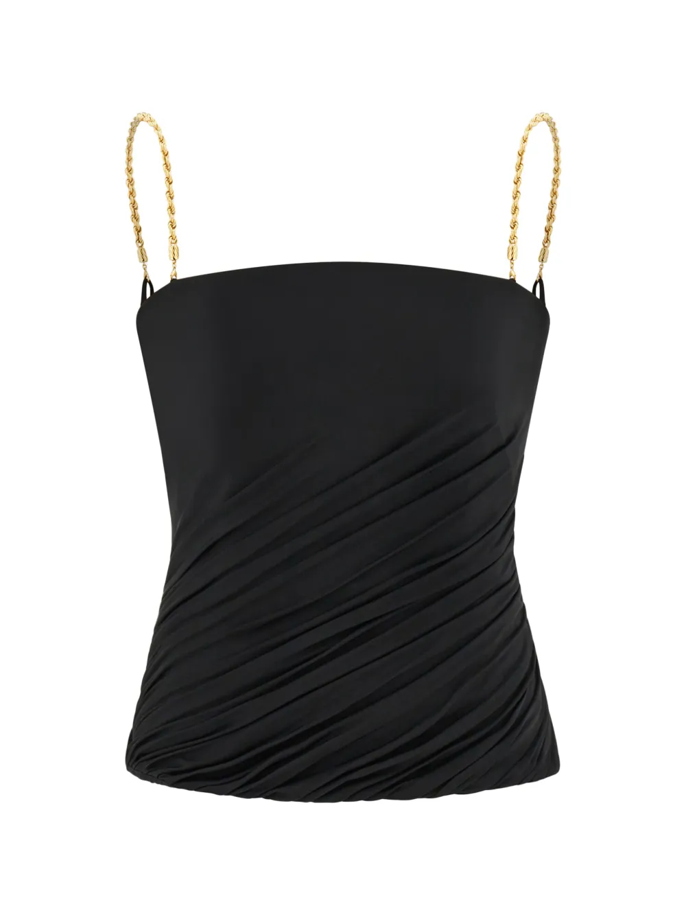 Ferragamo gathered top with chain detail - Schwarz
