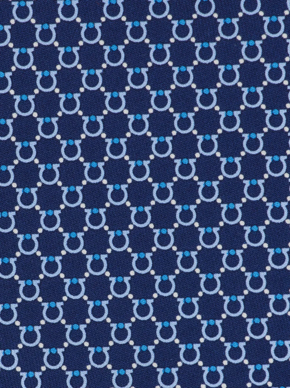 Ferragamo Gancini print silk tie Blauw
