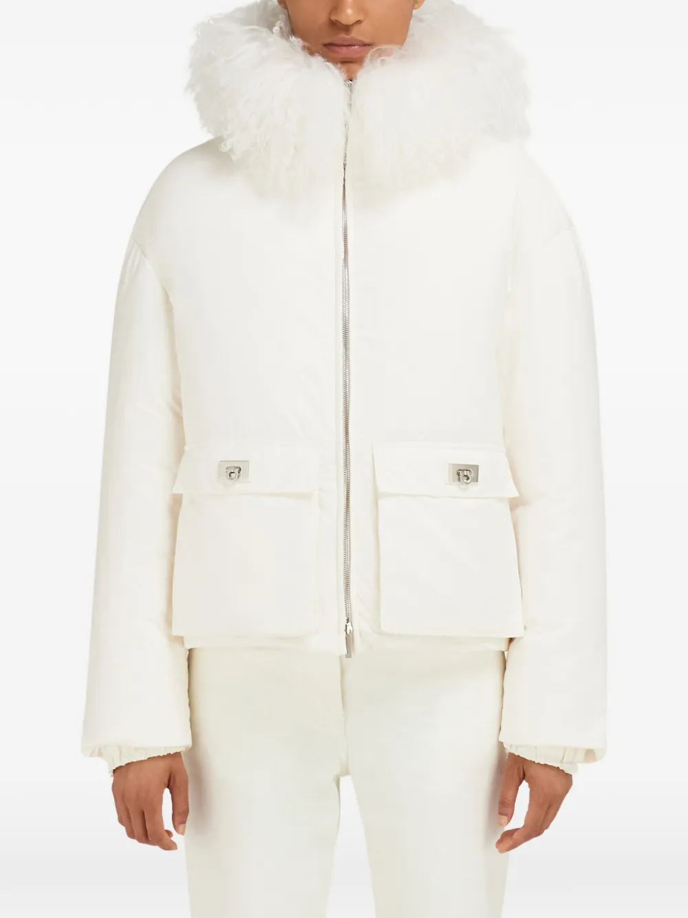 Ferragamo padded bomber Wit