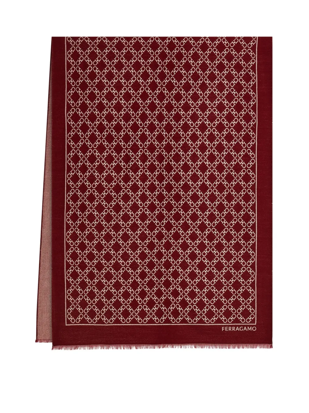 Ferragamo Gancini jacquard stole with lurex Rood