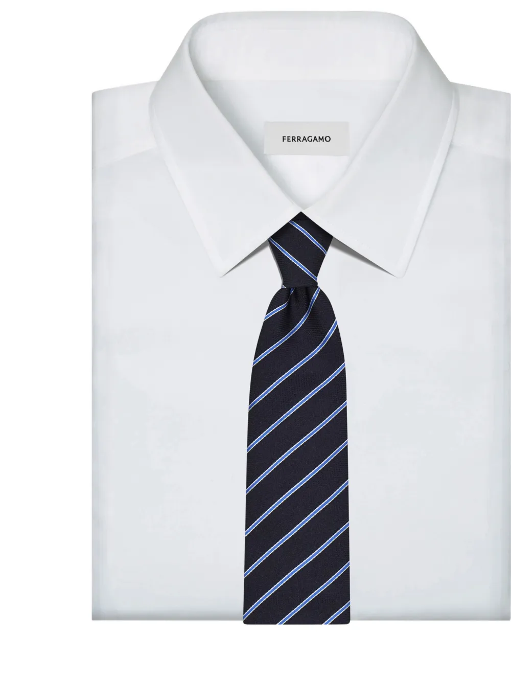Ferragamo Regimental jacquard tie Blauw